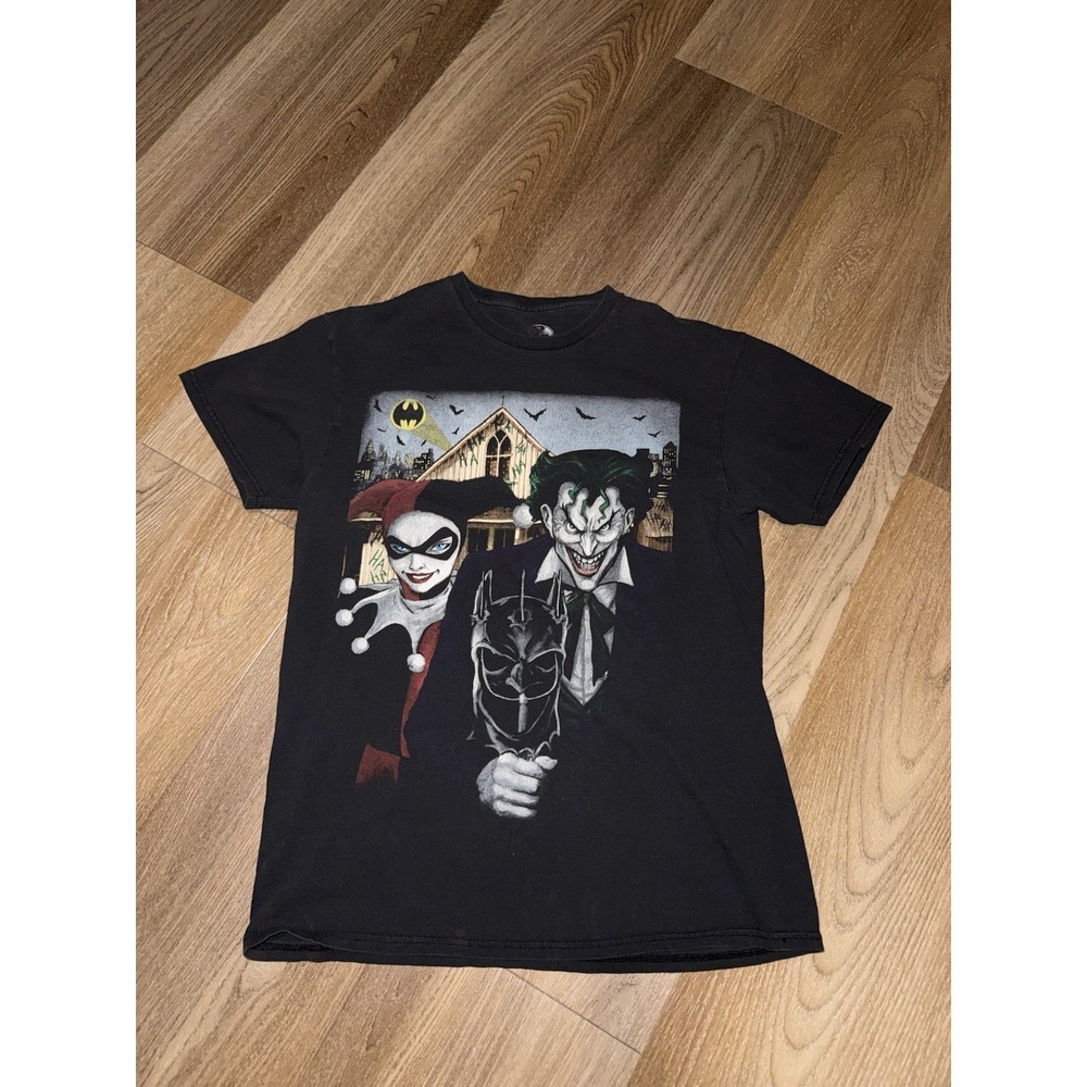 Batman Graphic T Shirt Mens M‎ Black Joker Harley Quinn Arkham Asylum Tee